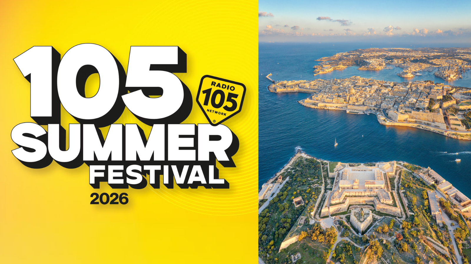 Il 105 Summer Festival 2026 approda a Malta